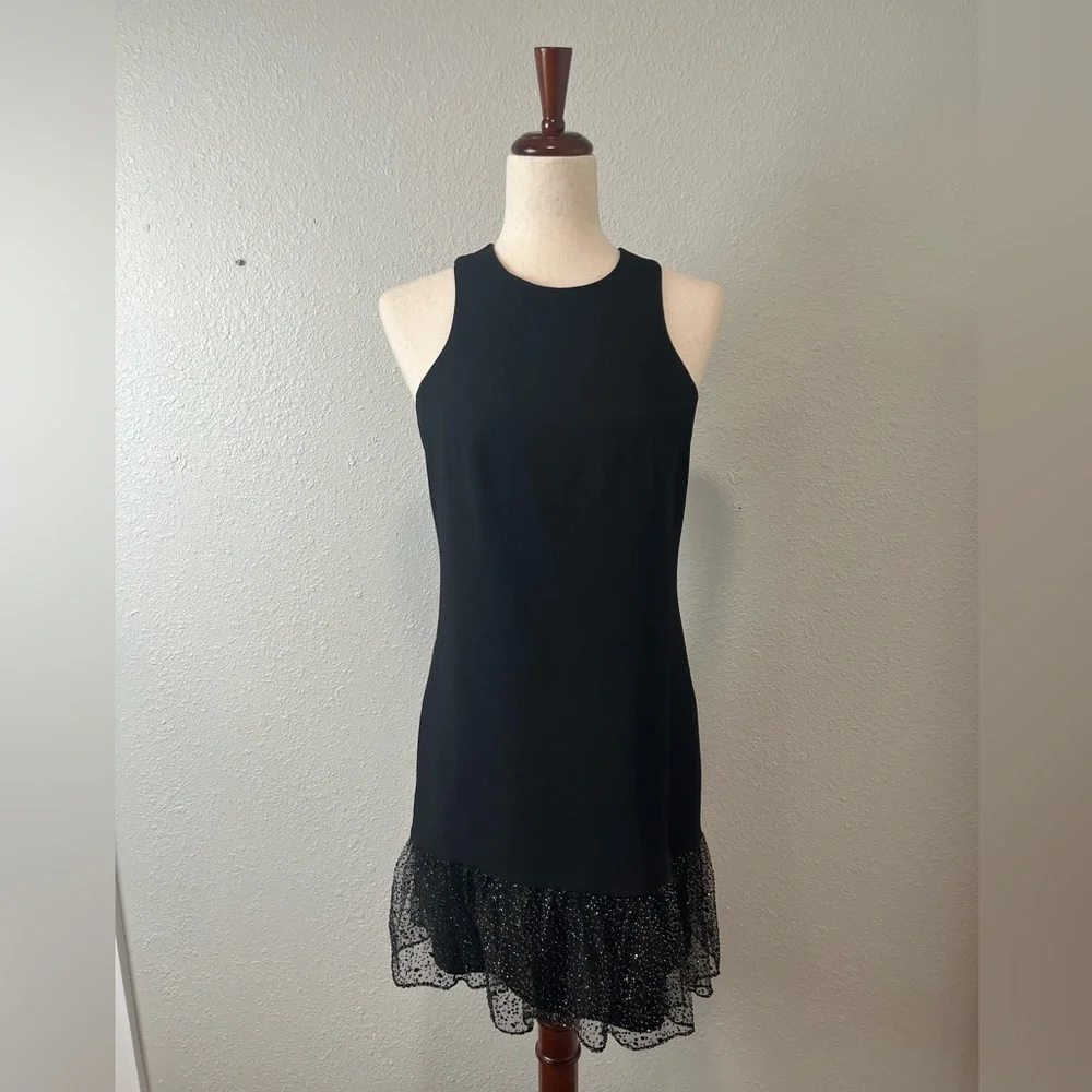 Trina Turk Black Mini Dress With Embellished Hem size 0 - Picture 2 of 5